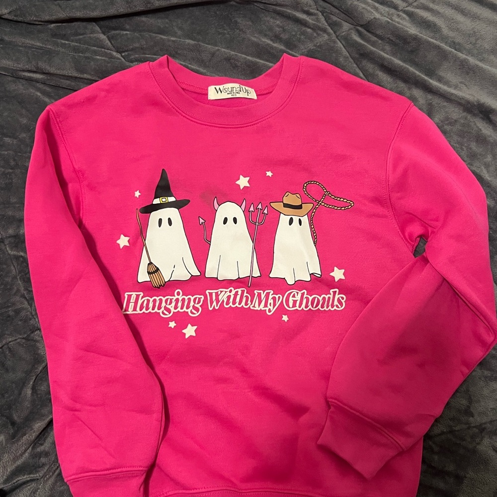 Wound Up Pink Halloween Ghost Sweatshirt